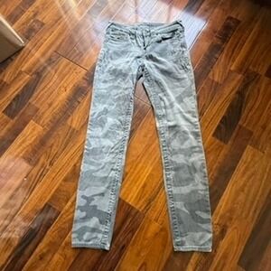 True Religion Mens Skinny Grey Camo Camouflage Jeans Flap Pocket Size 25